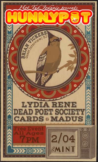 BRIAN VICKERS (WALT DISNEY STUDIOS GUEST INTERVIEW/DJ SET) + LYDIA RENE + DEAD POET SOCIETY + CARDS + MADUS