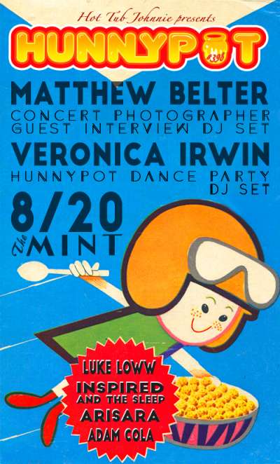 MATTHEW BELTER (CONCERT PHOTOGRAPHER GUEST INTERVIEW/DJ SET) + LUKE LOWW + INSPIRED AND THE SLEEP + ARISARA + ADAM COLA +  VERONICA IRWIN (DJ SET)