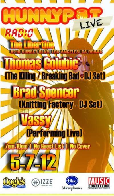 THOMAS GOLUBIC (MUSIC SUPERVISOR, INTERVIEW/DJ SET) + BRAD SPENCER (KNITTING FACTORY INTERVIEW/DJ SET) + VASSY (LIVE)