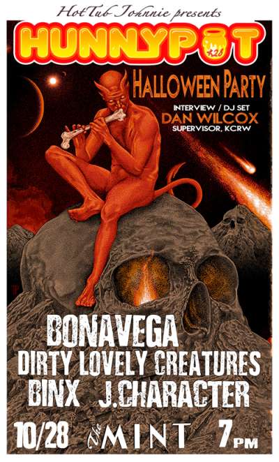 Halloween Party w. DAN WILCOX (MUSIC SUPERVISOR, KCRW, GUEST INTERVIEW/DJ SET) + BINX + BONAVEGA + DIRTY LOVELY CREATURES + MUNII MU + J. CHARACTER + COSTUME DANCE PARTY