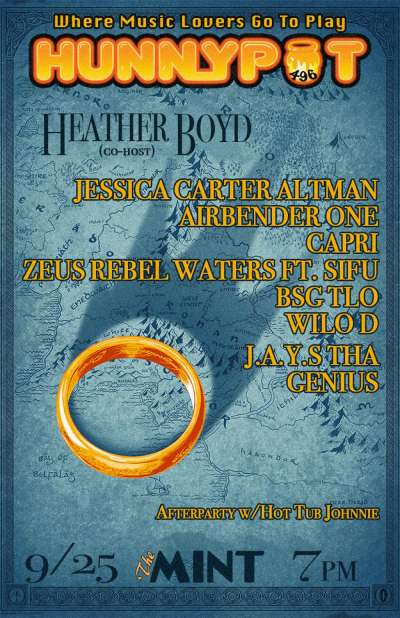 HEATHER BOYD (CO-HOST) + JESSICA CARTER ALTMAN + AIRBENDER ONE + CAPRI + ZEUS REBEL WATERS + BSG TLO + Juss fuZe + DUKE BOI + WILO D + MIKE JAYS + AFTERPARTY w. HOT TUB JOHNNIE