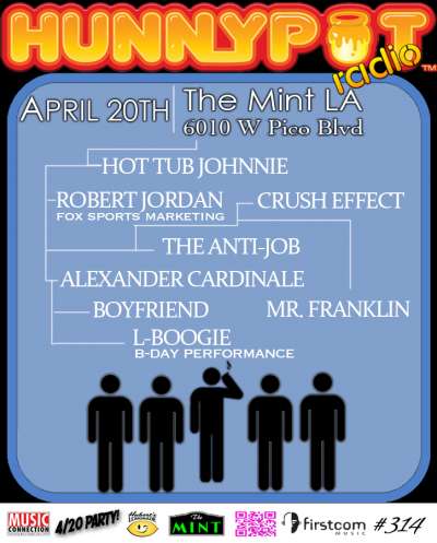 ROBERT JORDAN (FOX SPORTS MARKETING, DJ SET) + THE ANTI-JOB + ALEXANDER CARDINALE + BOYFRIEND + CRUSH EFFECT + L-BOOGIE (B-DAY PERFORMANCE)