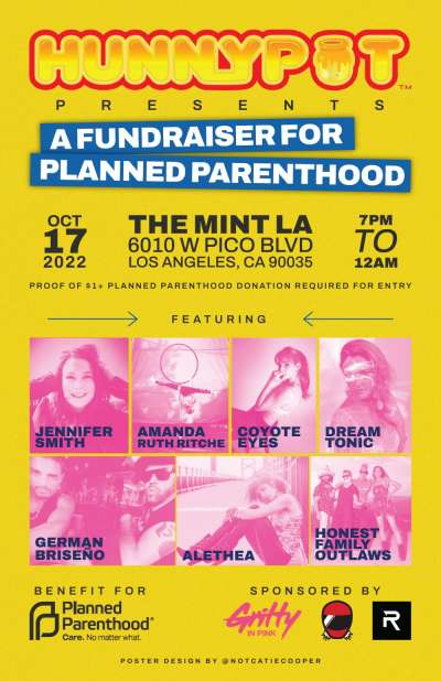 &quot;Raising Awareness: An Event for Planned Parenthood&quot; - JENNIFER SMITH (CO-HOST) + ALETHEA  + GERMAN BRISEÑO + COYOTE EYES + HONEST FAMILY OUTLAWS + DREAM TONIC