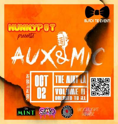 AUX &amp; MIC (AN ARTIST &amp; PRODUCER COLLABORATION EVENT) + AFTERPARTY w. HOT TUB JOHNNIE