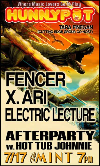 TARA FINEGAN (CUTTING EDGE GROUP, CO-HOST) + FENCER + X. ARI + ELECTRIC LECTURE + AFTERPARTY w. HOT TUB JOHNNIE