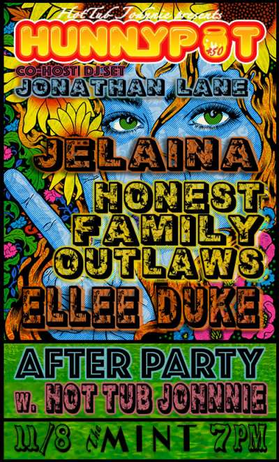 JONATHAN LANE (CLEARLY MUSIC, CO-HOST/DJ SET) + JELAINA (LIVE) + HONEST FAMILY OUTLAWS (LIVE) + ELLEE DUKE (LIVE)